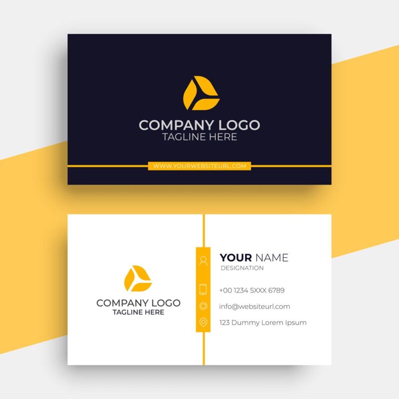 Business card design template luxry yellow