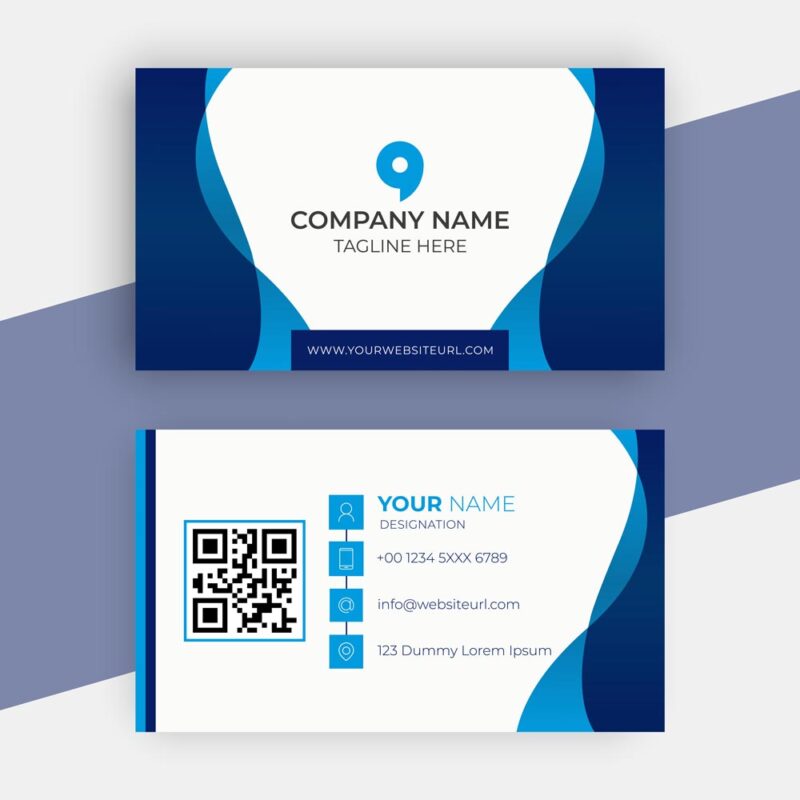 business card royal blue